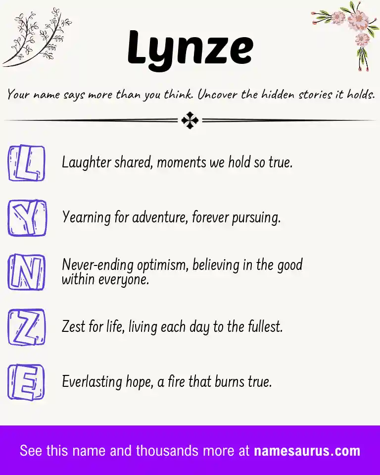 Acrostic poem about Lynze.