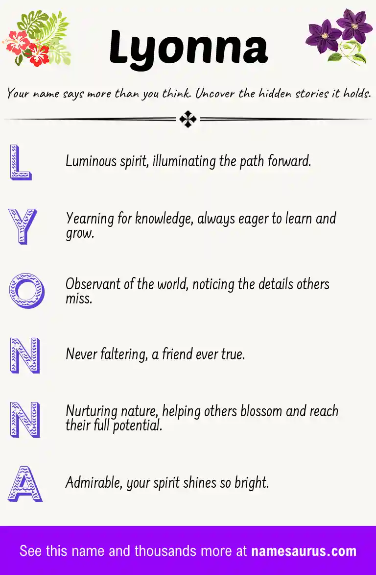 Acrostic poem about Lyonna.