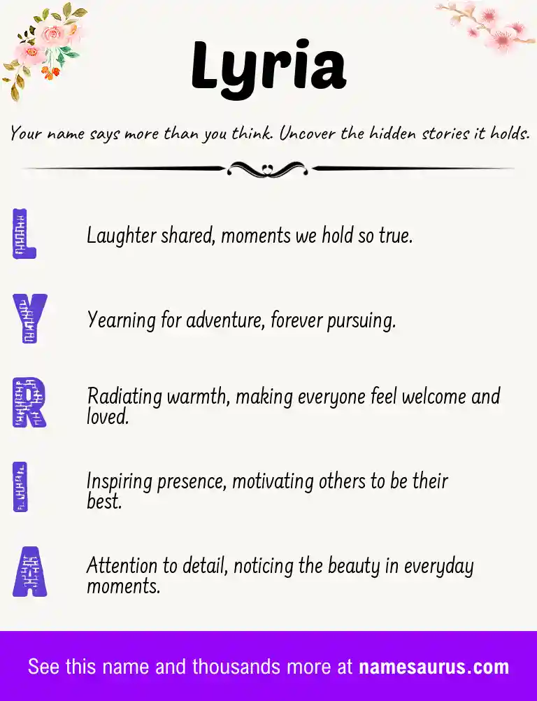 Acrostic poem about Lyria.
