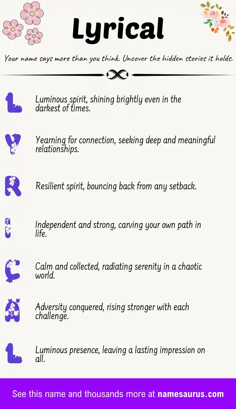 Acrostic poem about Lyrical.