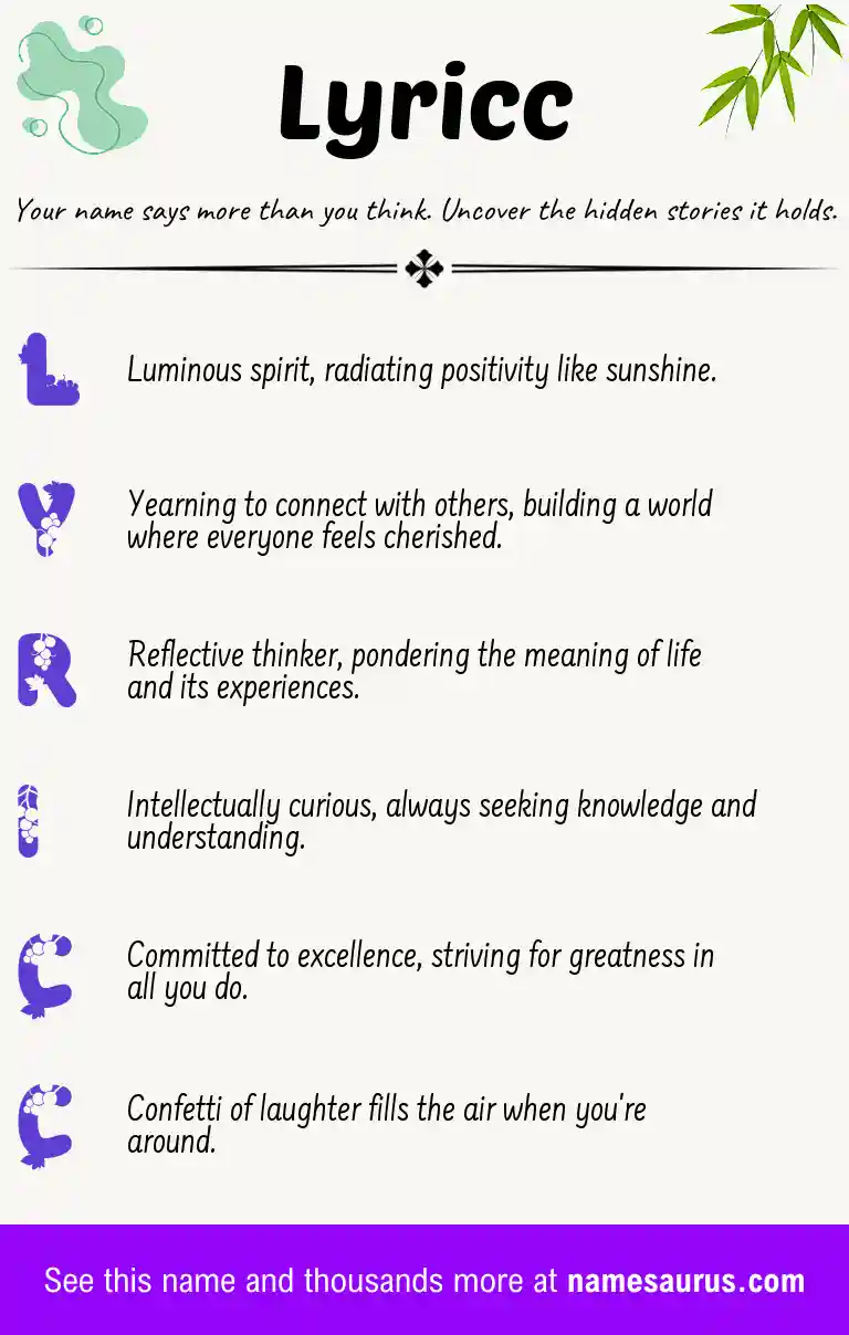 Acrostic poem about Lyricc.