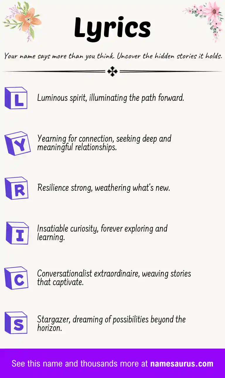Acrostic poem about Lyrics.