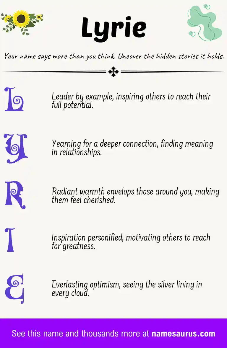 Acrostic poem about Lyrie.