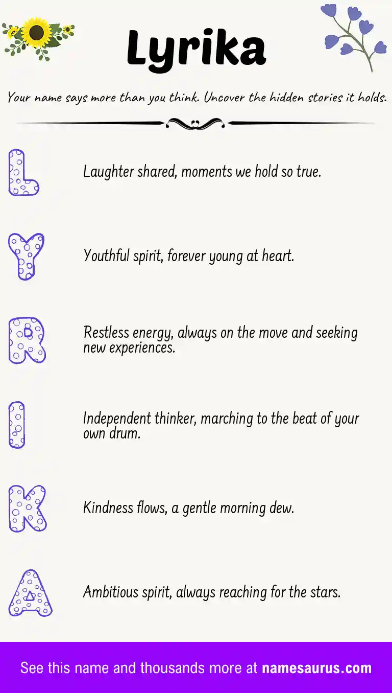 Acrostic poem about Lyrika.