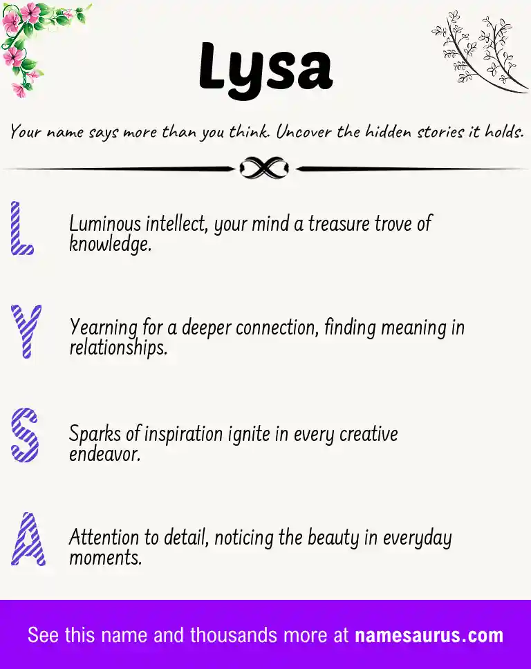 Acrostic poem about Lysa.
