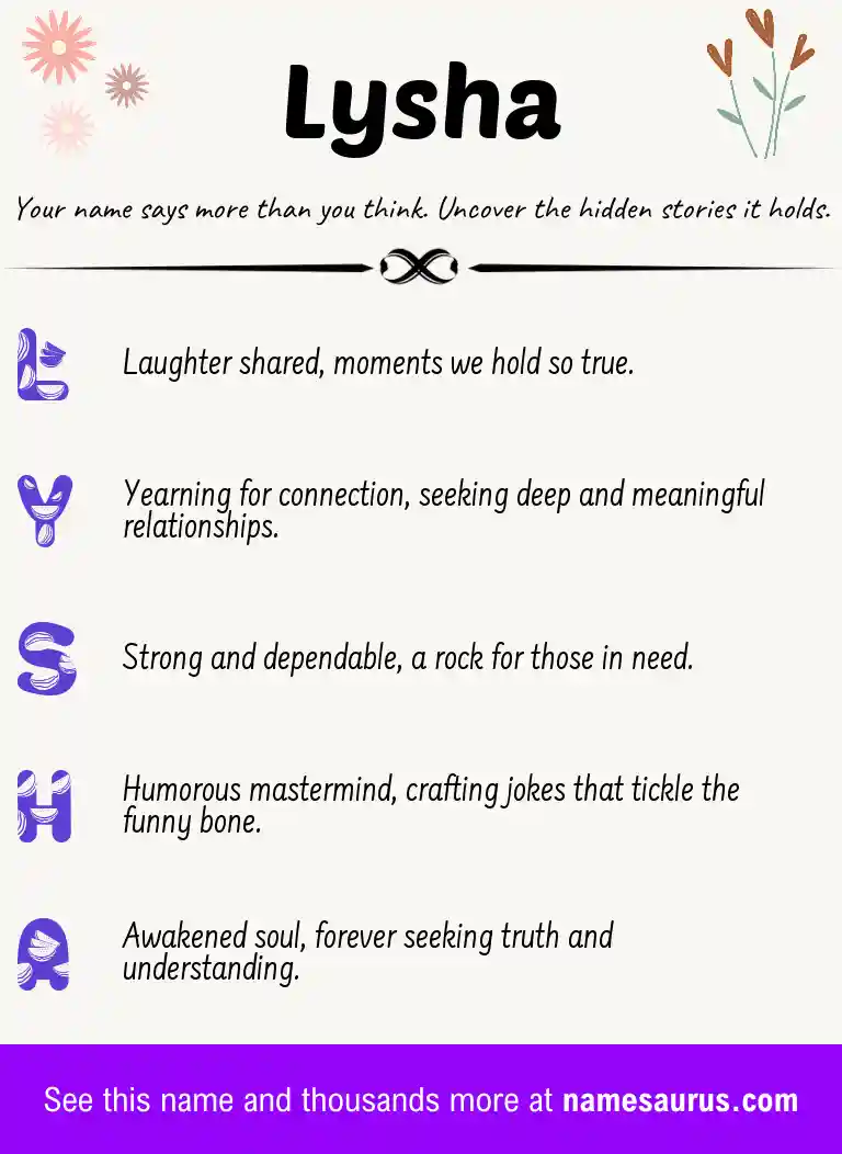 Acrostic poem about Lysha.