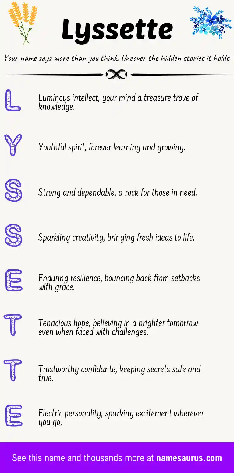 Acrostic poem about Lyssette.