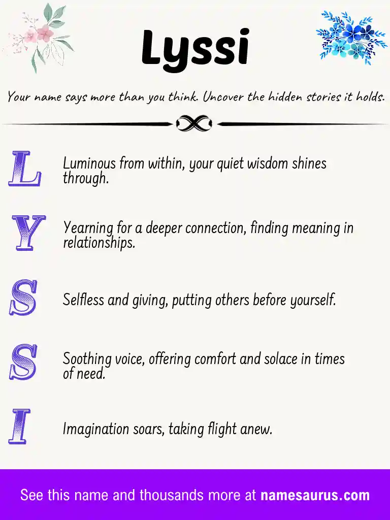 Acrostic poem about Lyssi.