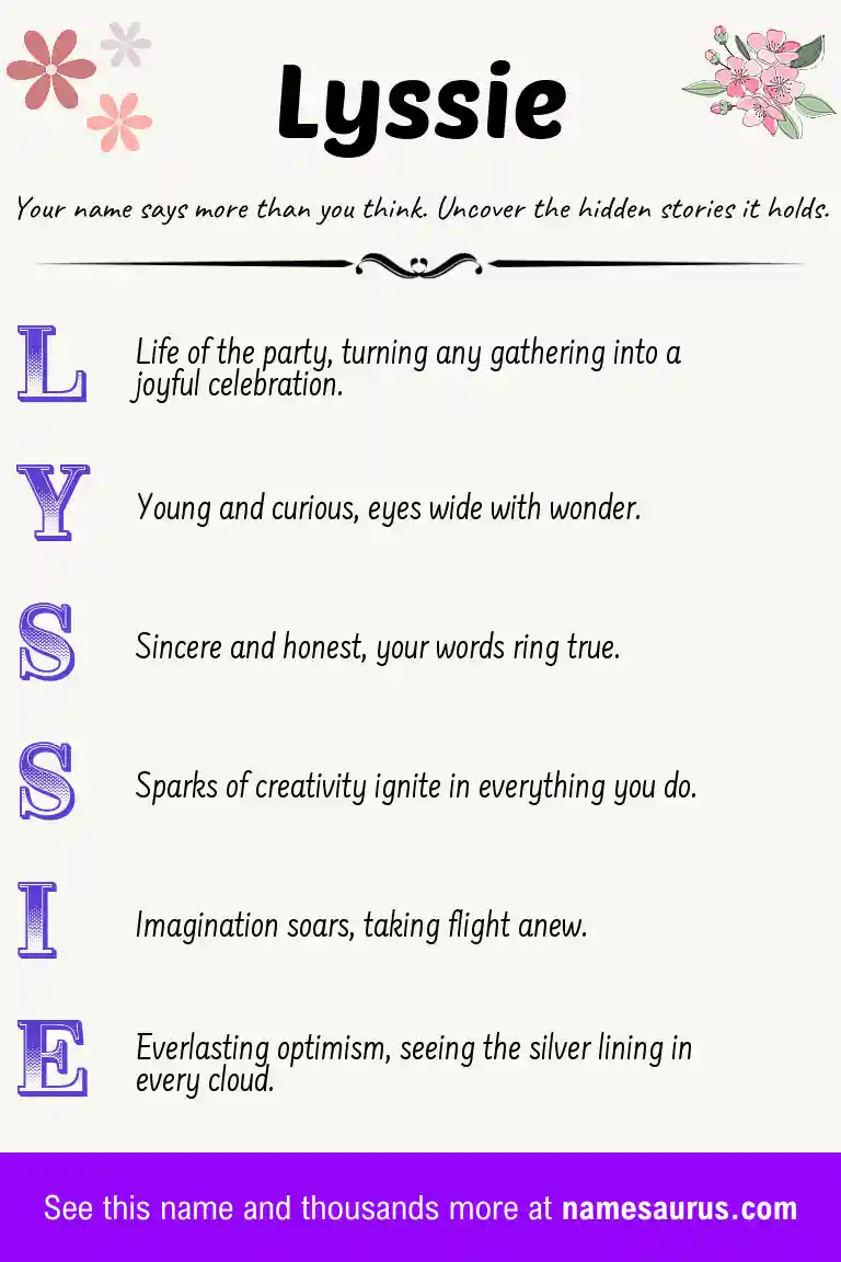 Acrostic poem about Lyssie.