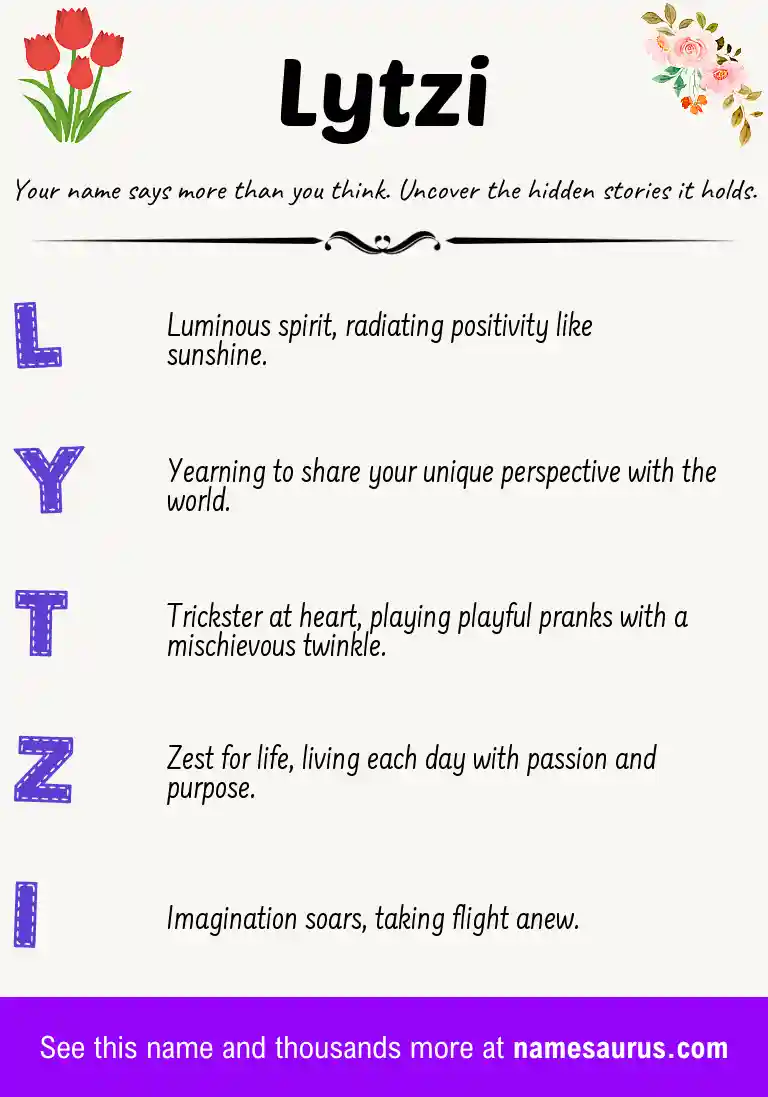 Acrostic poem about Lytzi.