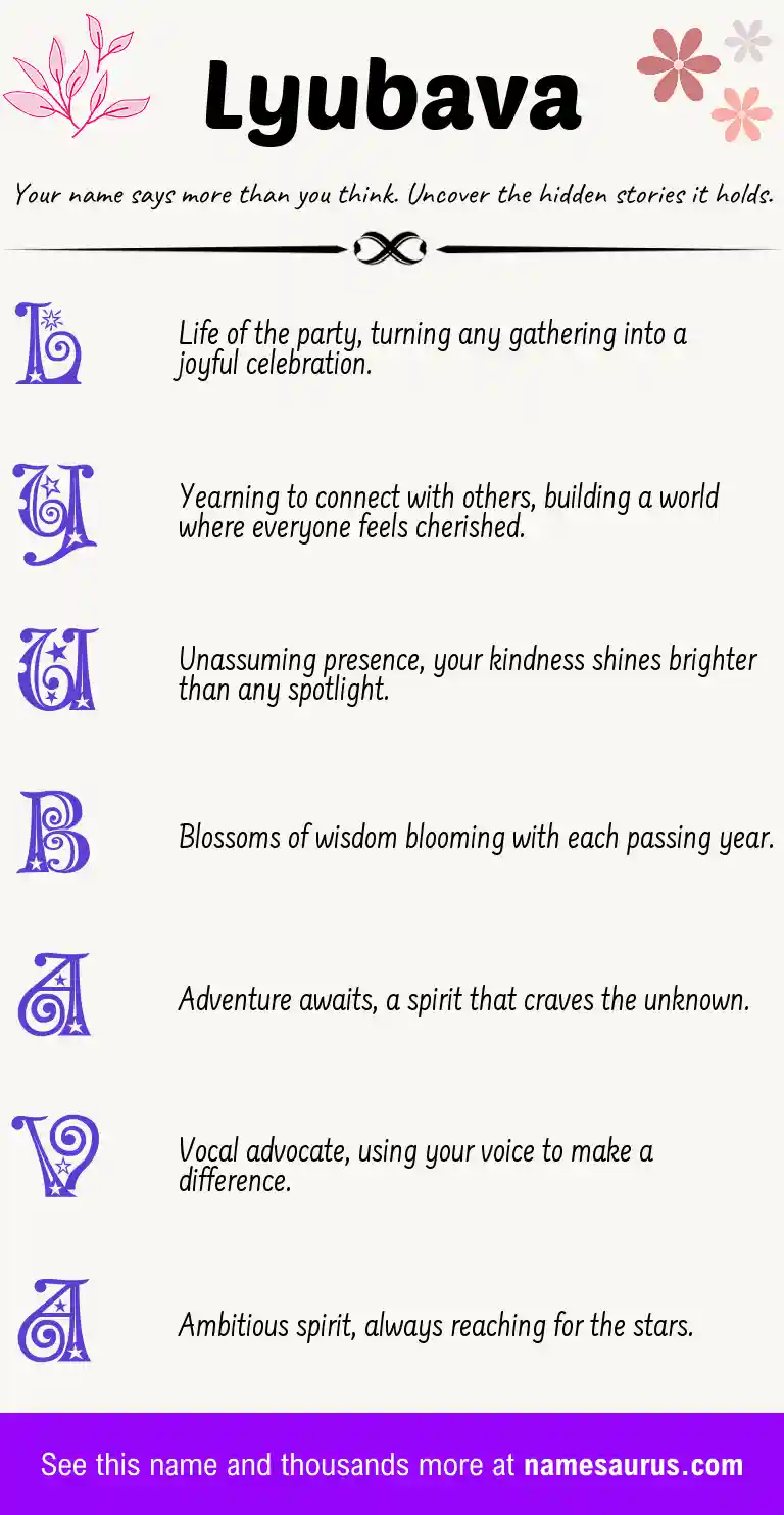 Acrostic poem about Lyubava.