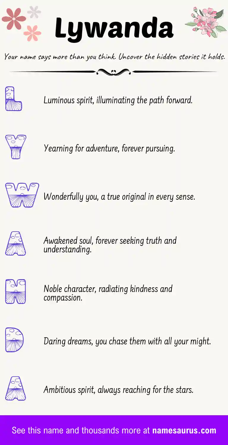 Acrostic poem about Lywanda.