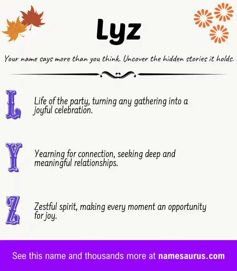 Acrostic poem about Lyz.