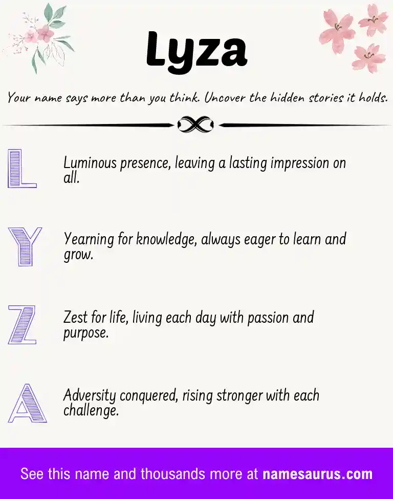 Acrostic poem about Lyza.