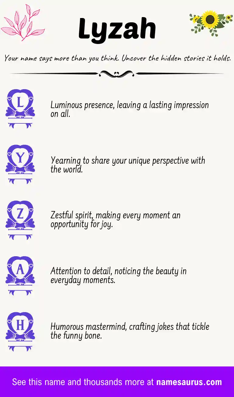 Acrostic poem about Lyzah.