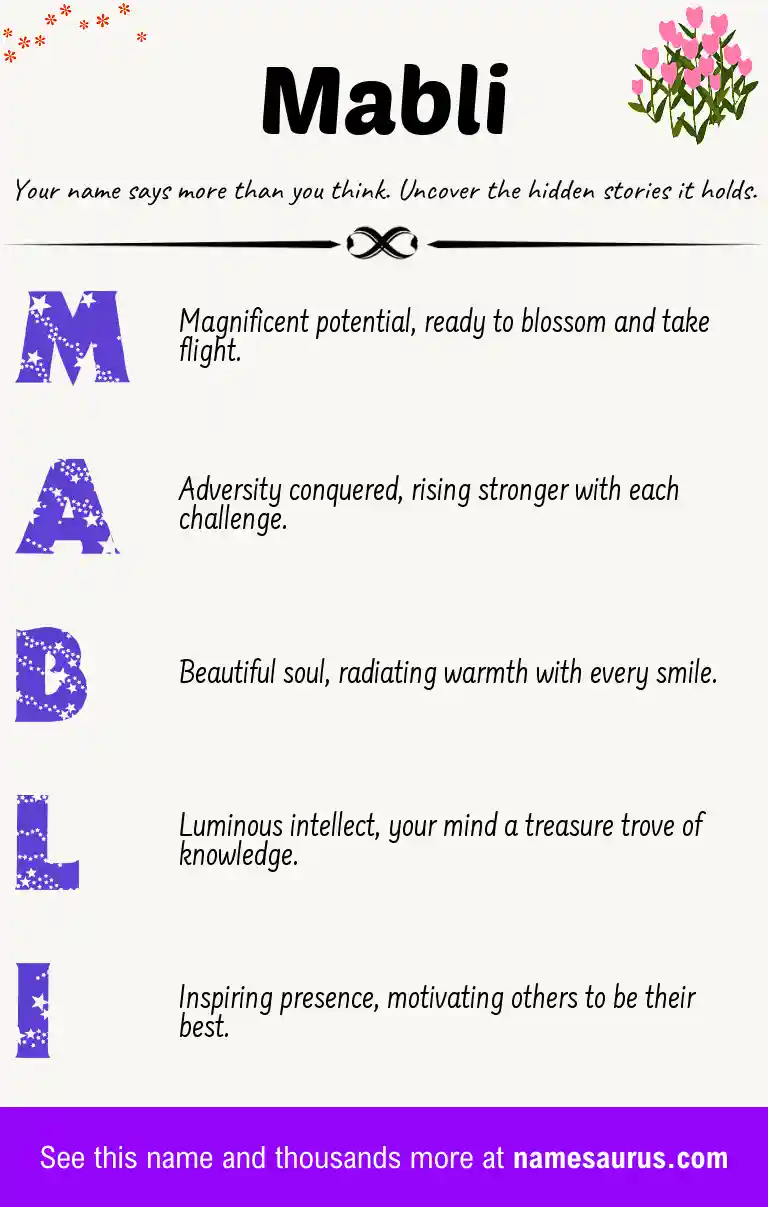 Acrostic poem about Mabli.