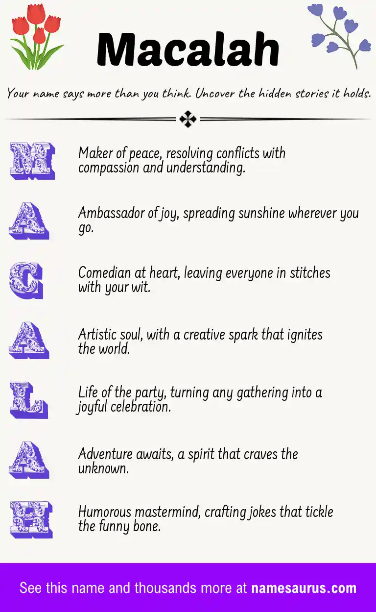 Acrostic poem about Macalah.