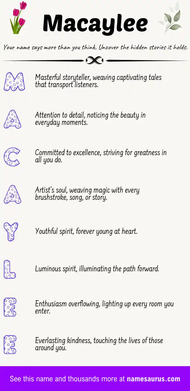 Acrostic poem about Macaylee.