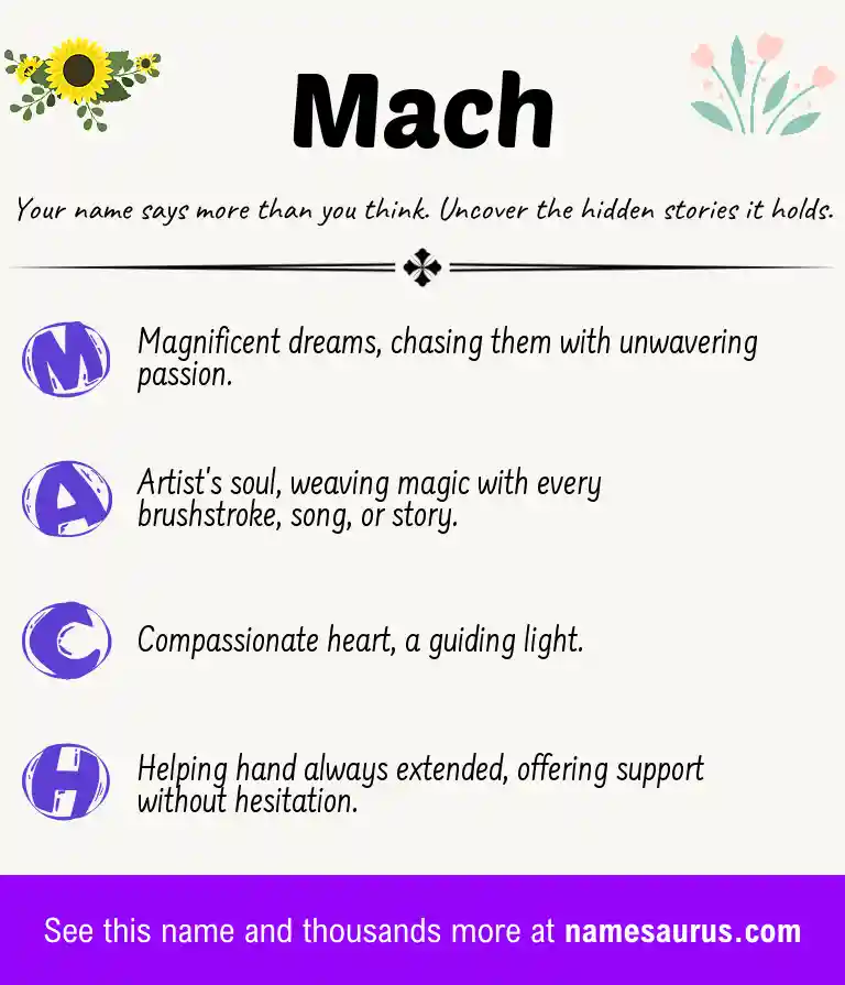 Acrostic poem about Mach.