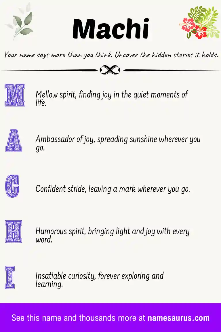 Acrostic poem about Machi.