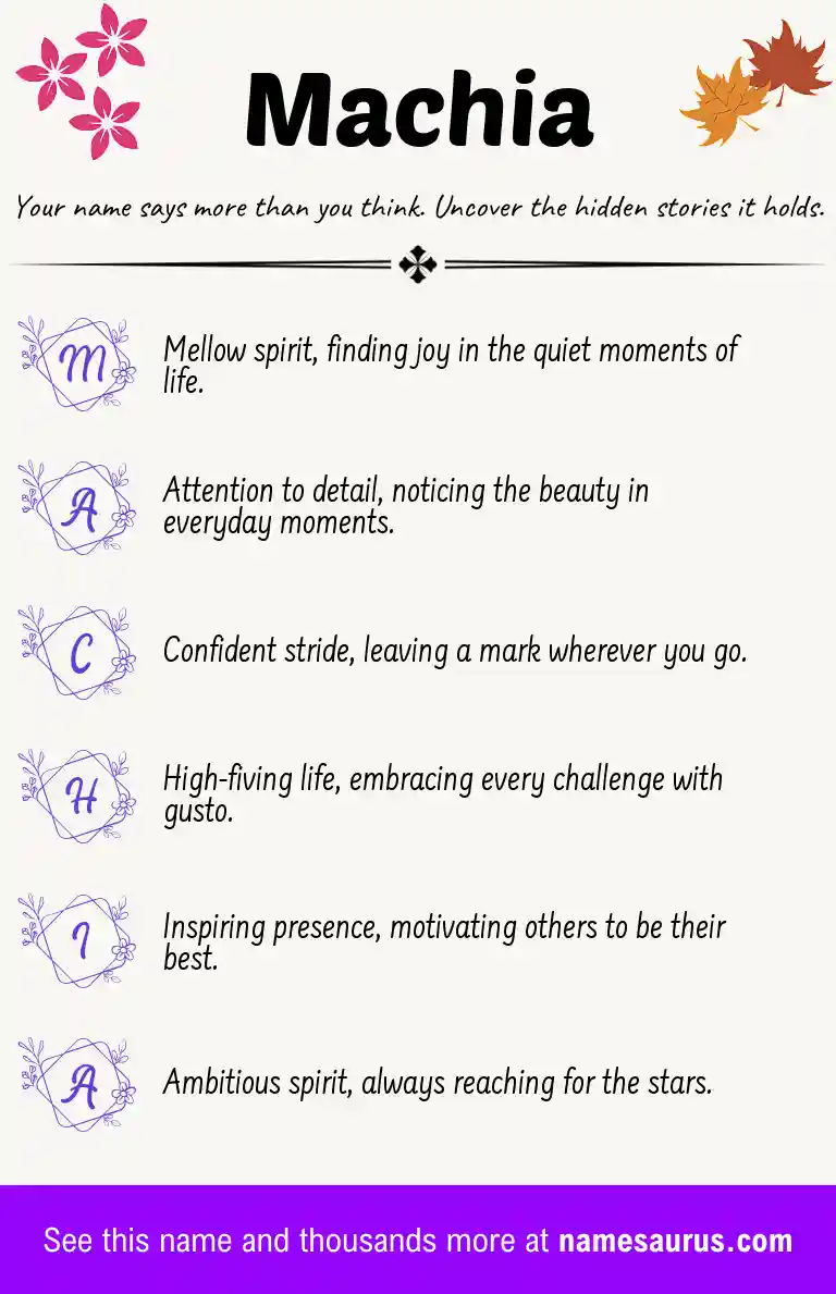 Acrostic poem about Machia.