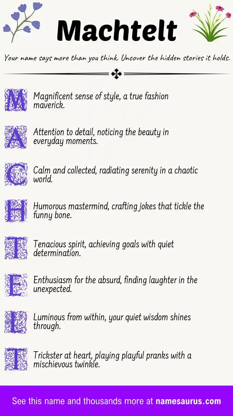Acrostic poem about Machtelt.