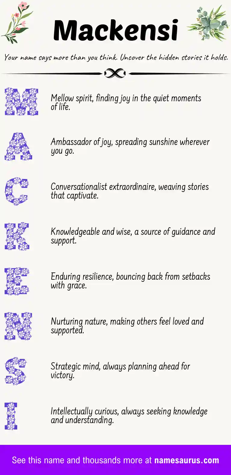Acrostic poem about Mackensi.