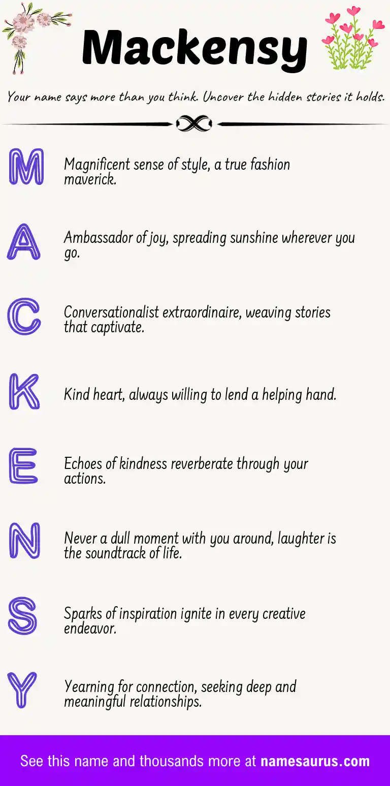 Acrostic poem about Mackensy.
