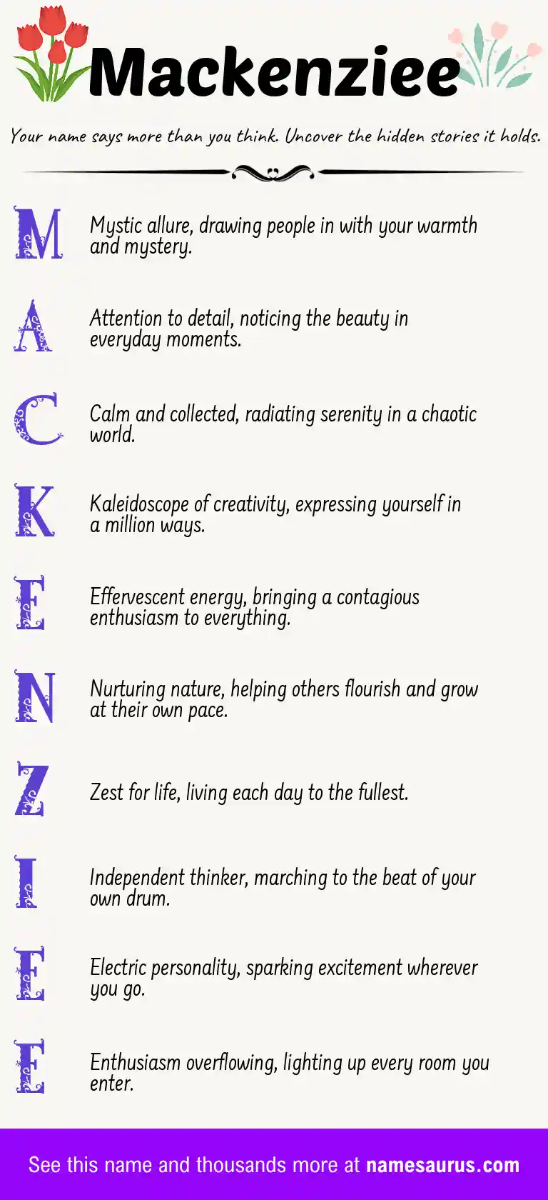 Acrostic poem about Mackenziee.