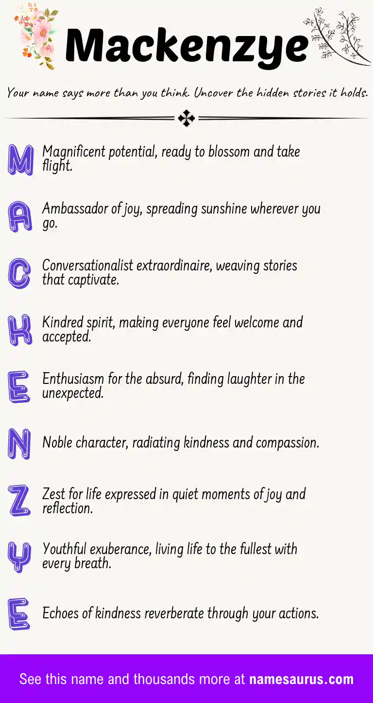 Acrostic poem about Mackenzye.