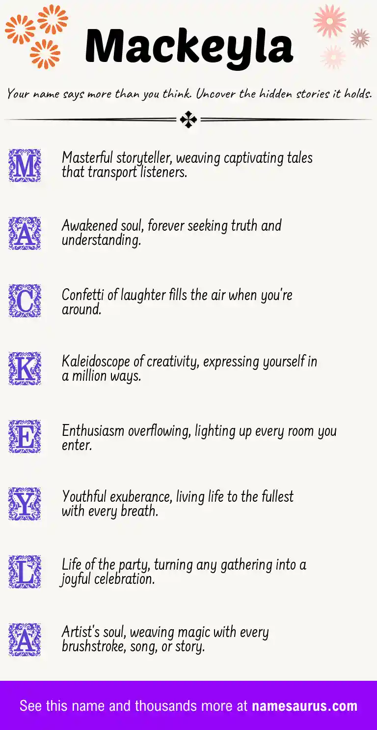Acrostic poem about Mackeyla.