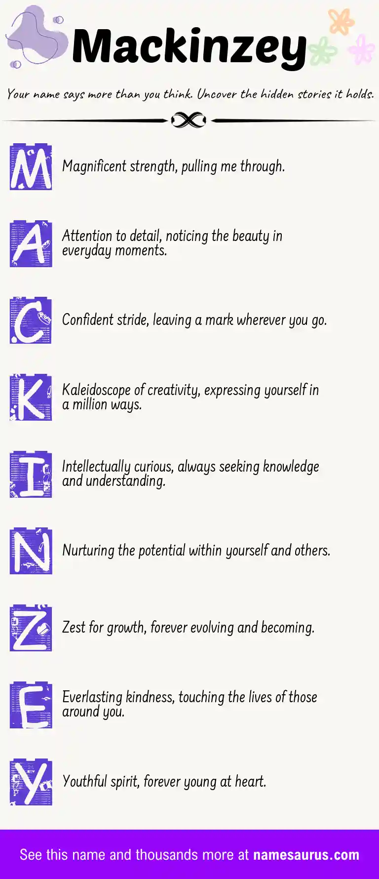 Acrostic poem about Mackinzey.