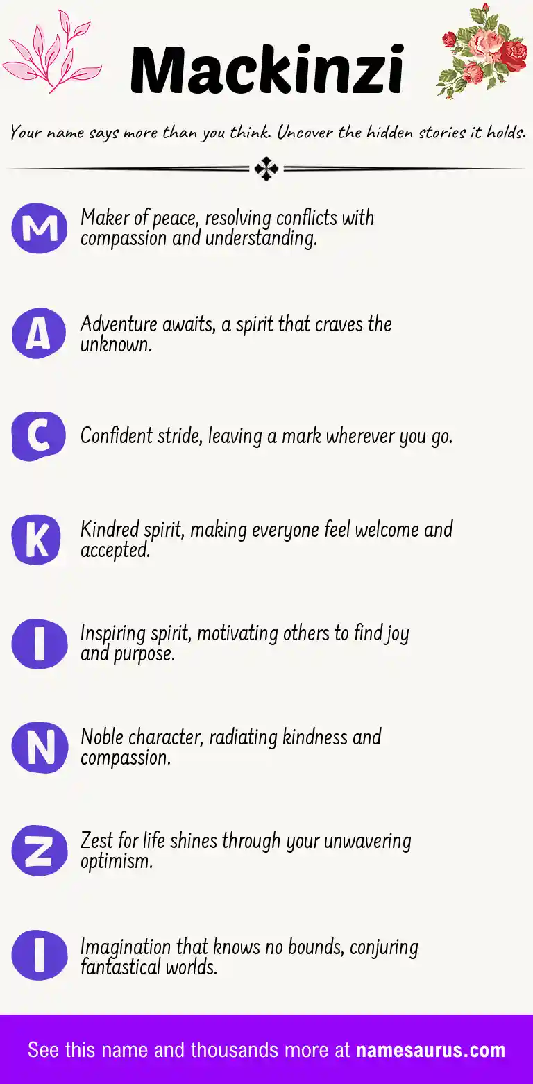 Acrostic poem about Mackinzi.