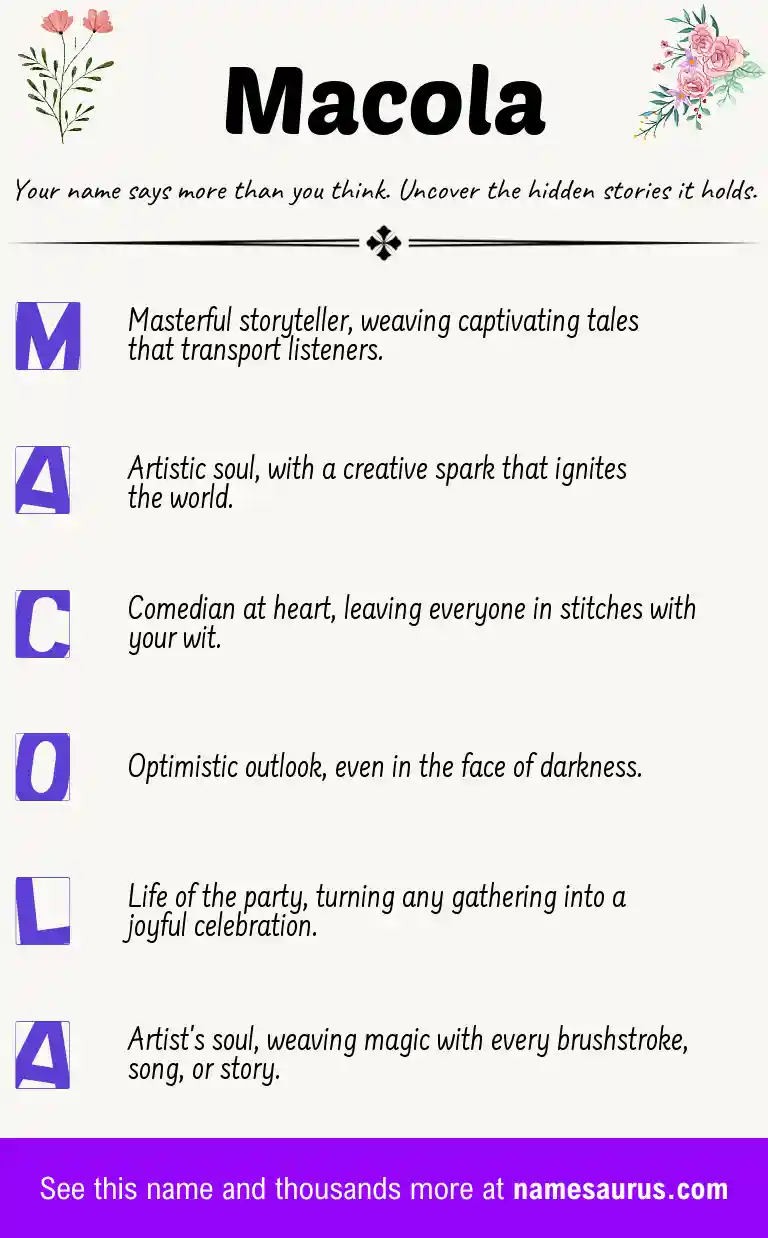 Acrostic poem about Macola.