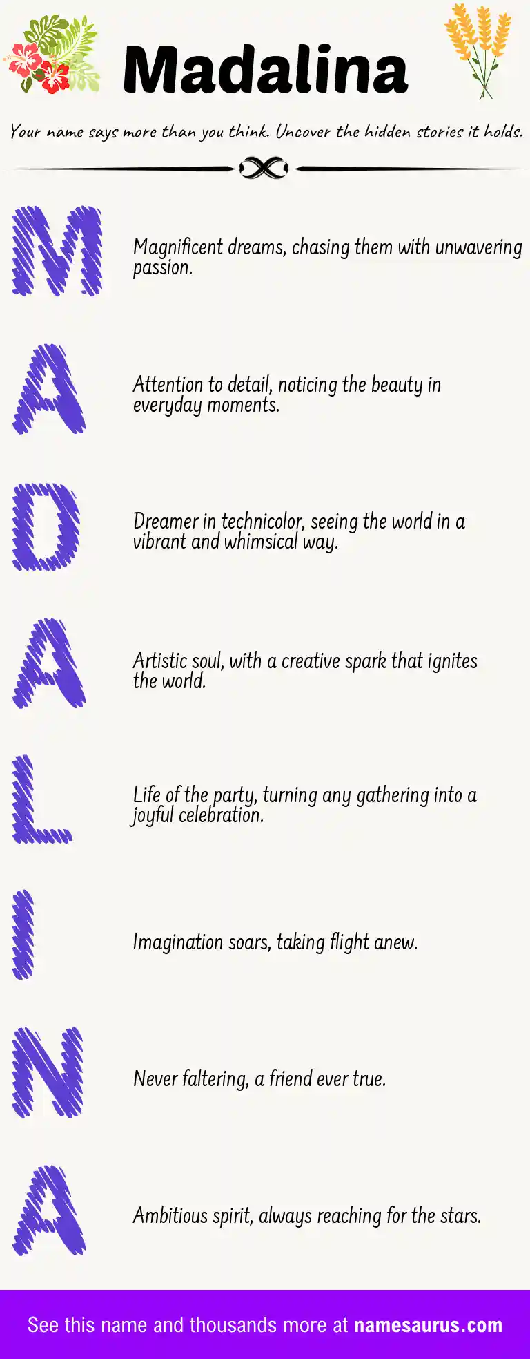 Acrostic poem about Madalina.