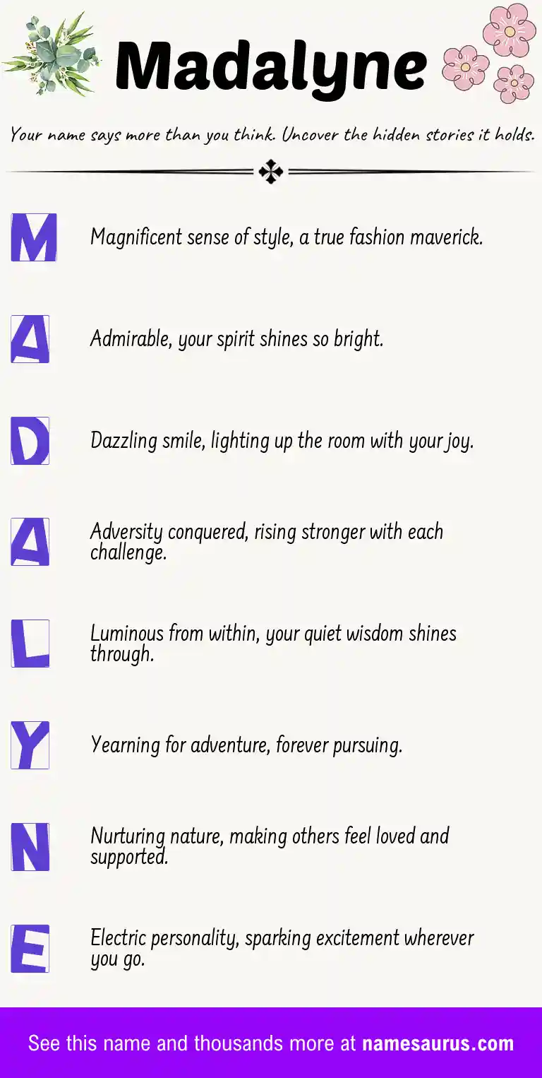 Acrostic poem about Madalyne.