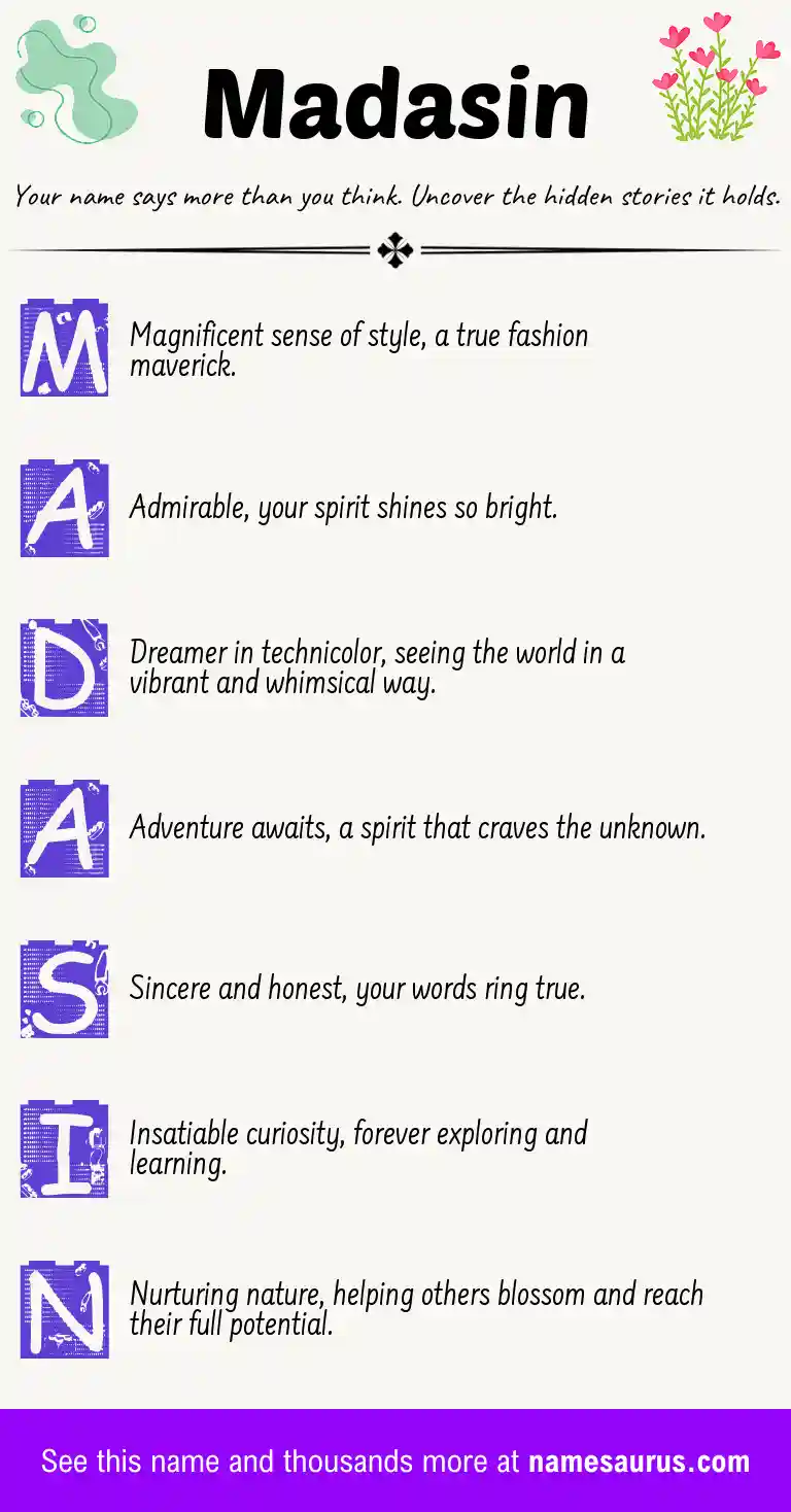 Acrostic poem about Madasin.