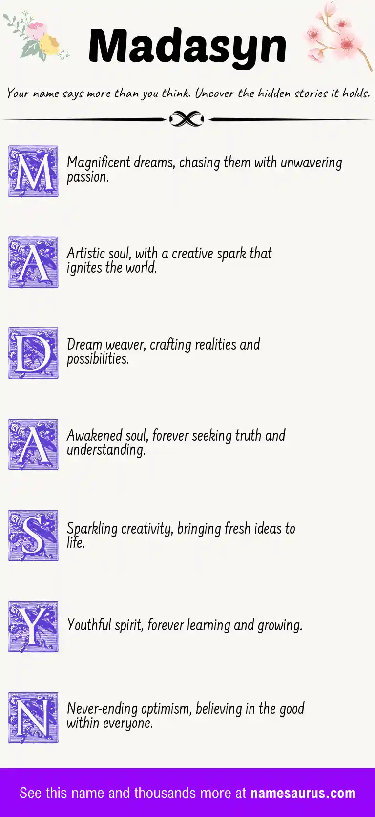 Acrostic poem about Madasyn.