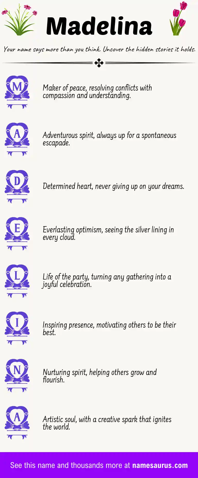 Acrostic poem about Madelina.