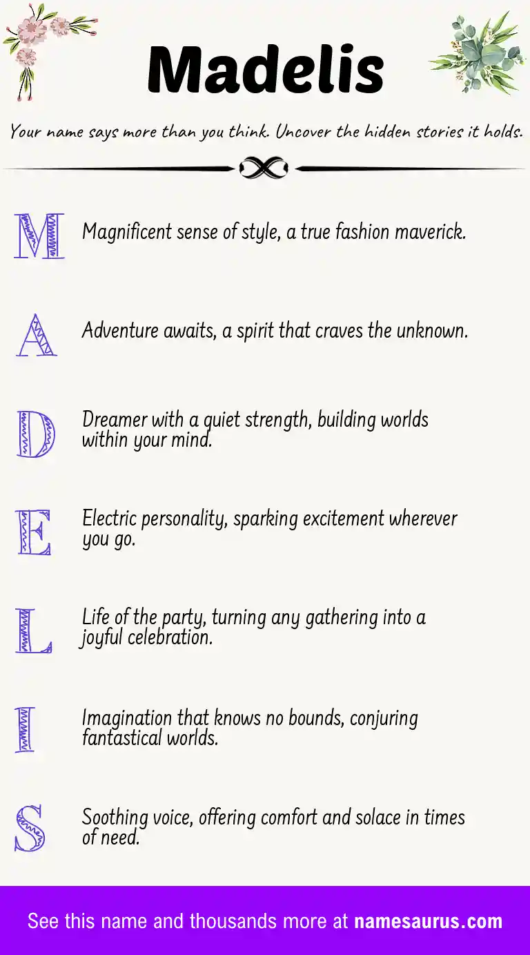 Acrostic poem about Madelis.