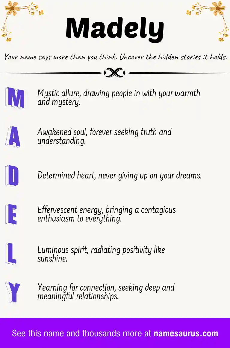 Acrostic poem about Madely.