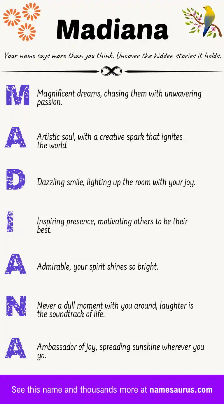 Acrostic poem about Madiana.