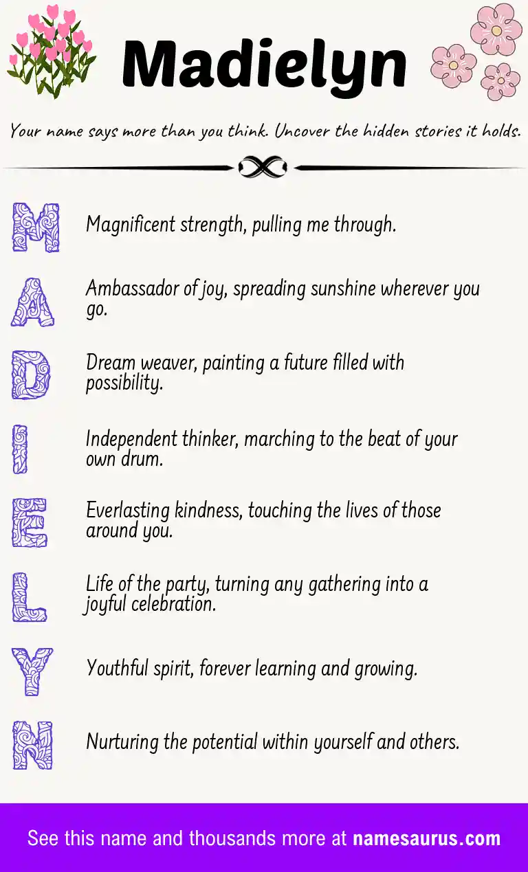 Acrostic poem about Madielyn.
