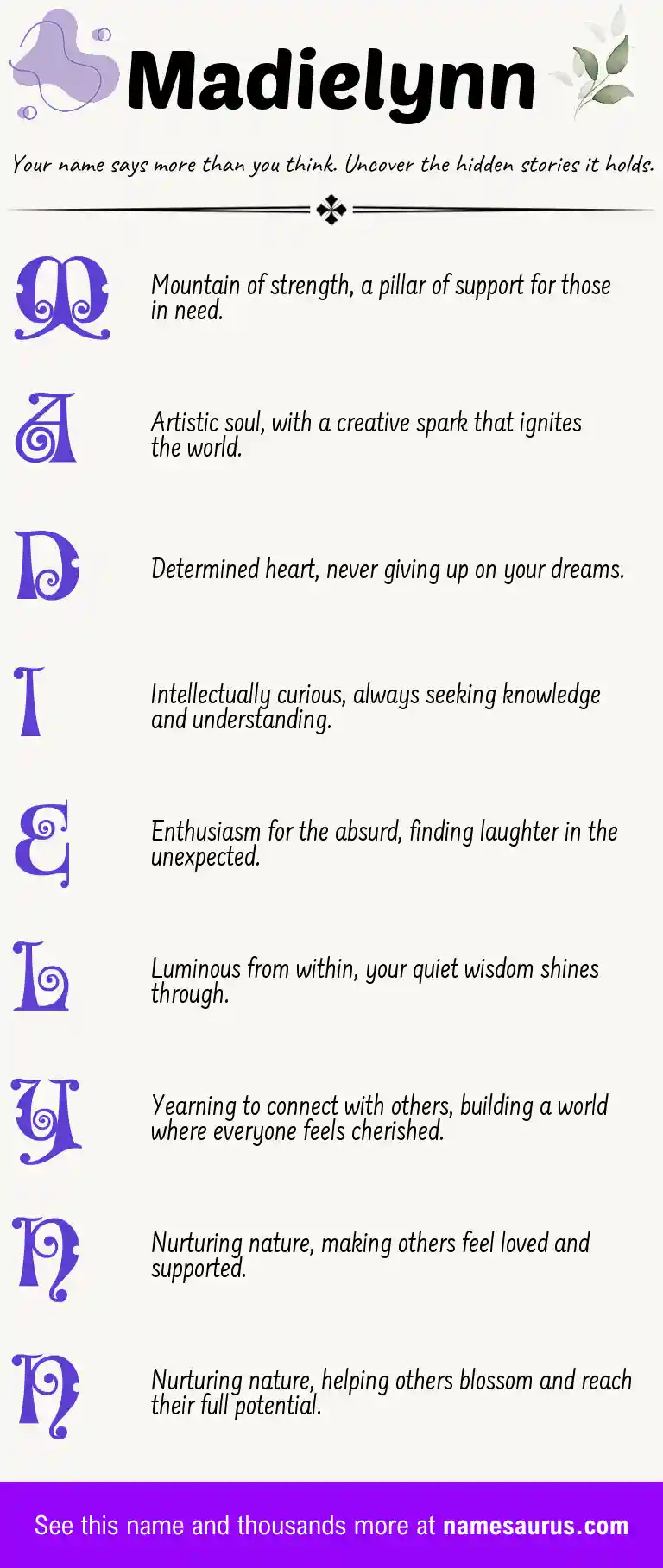 Acrostic poem about Madielynn.