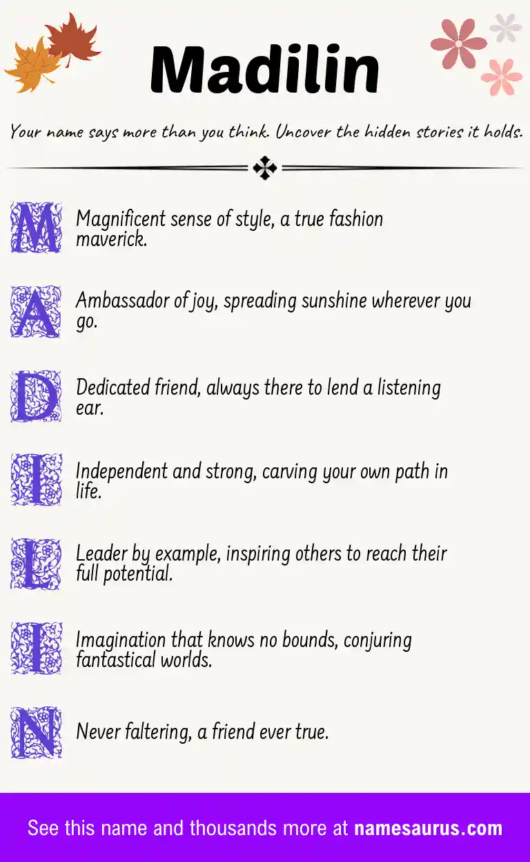 Acrostic poem about Madilin.
