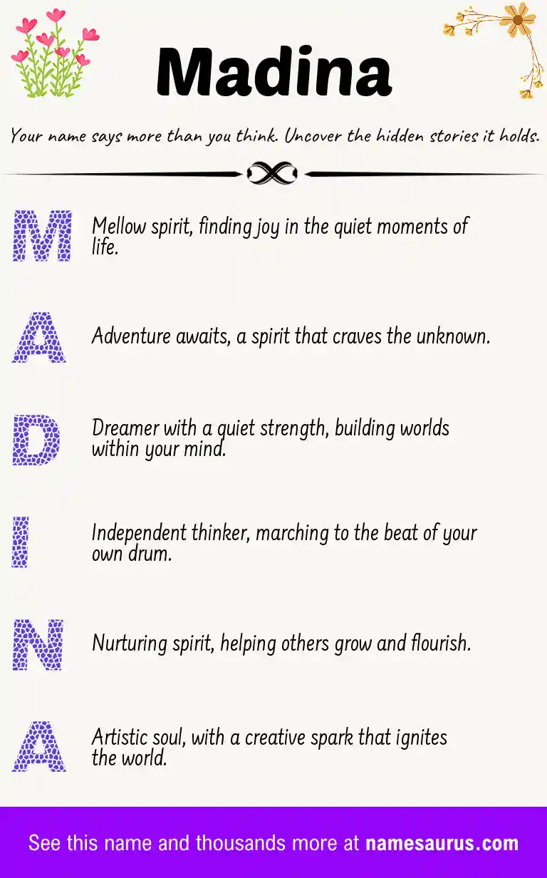Acrostic poem about Madina.