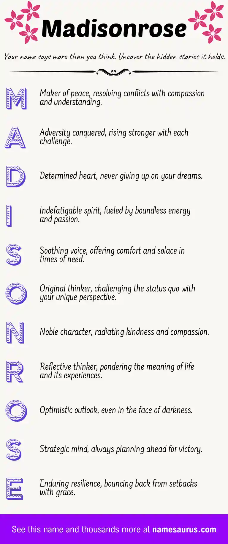 Acrostic poem about Madisonrose.