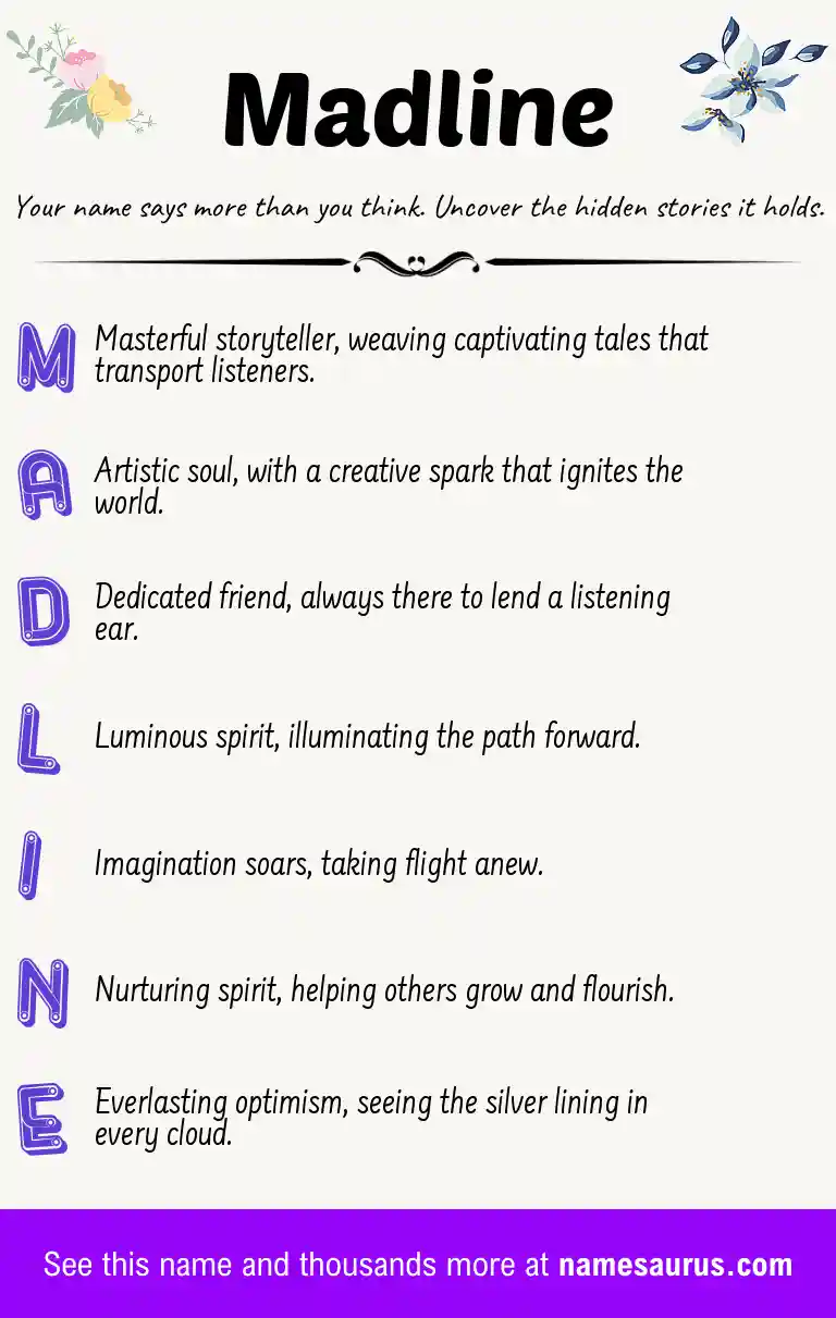 Acrostic poem about Madline.