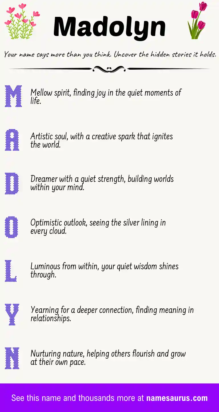 Acrostic poem about Madolyn.