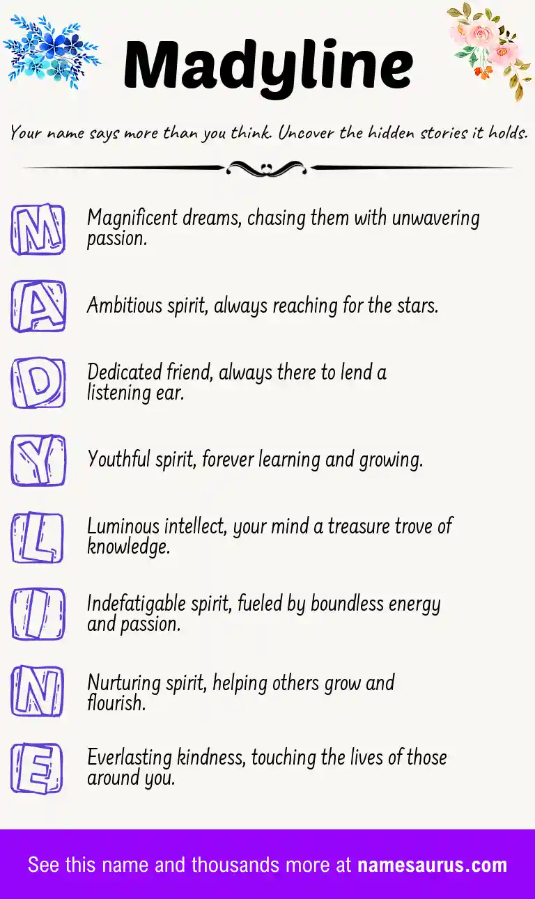 Acrostic poem about Madyline.
